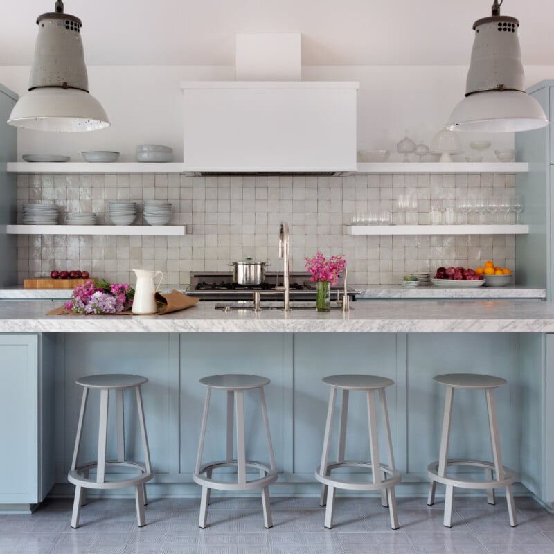 light blue kitchen cabinets