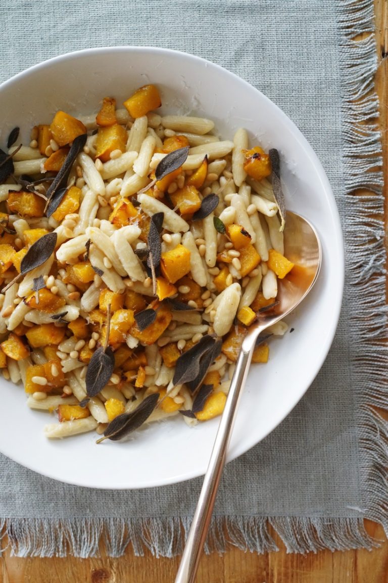 Brown Butter Pumpkin Pasta with Fried Sage & Manchego