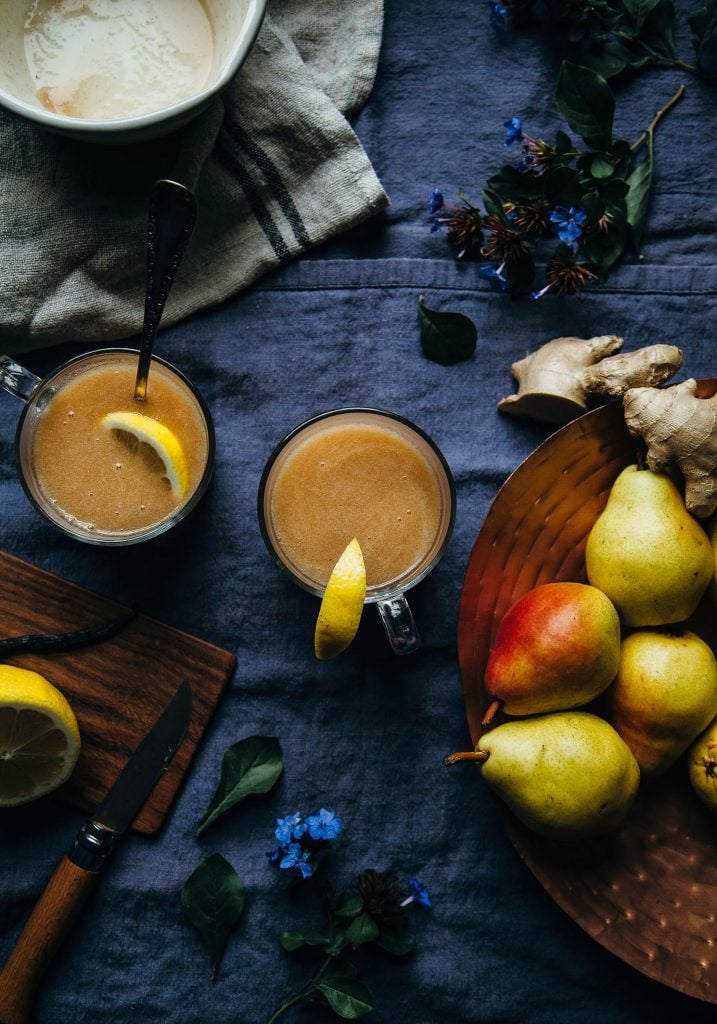 Ginger Pear Cider With Vanilla Bean From The First Mess_fall drink ideas