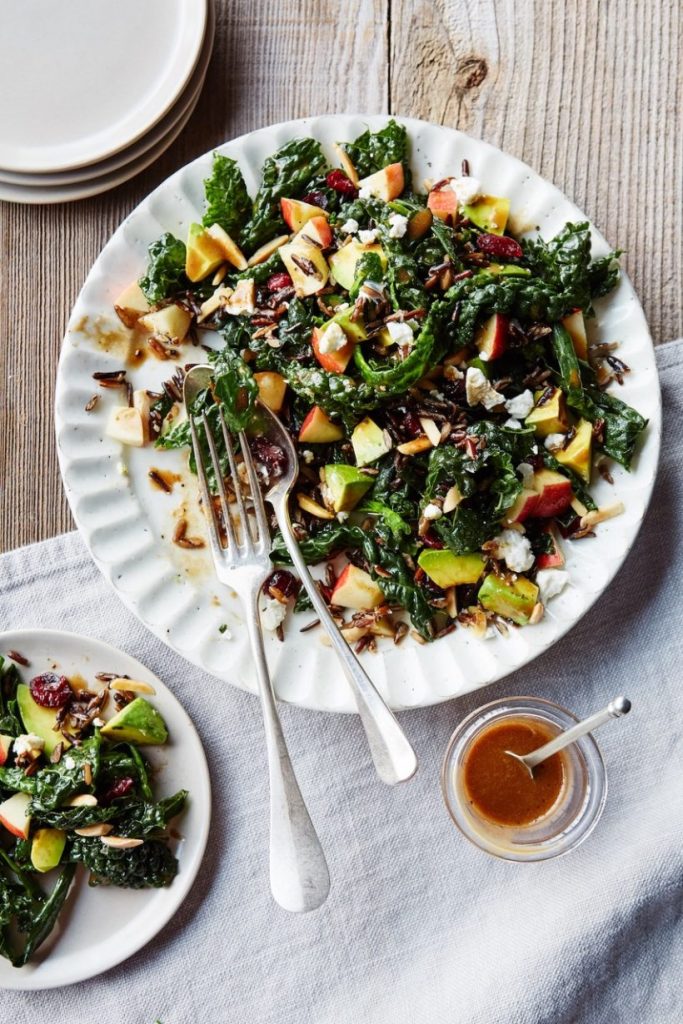 Kale and Wild Rice Salad with Maple-Mustard Vinaigrette_apple recipes