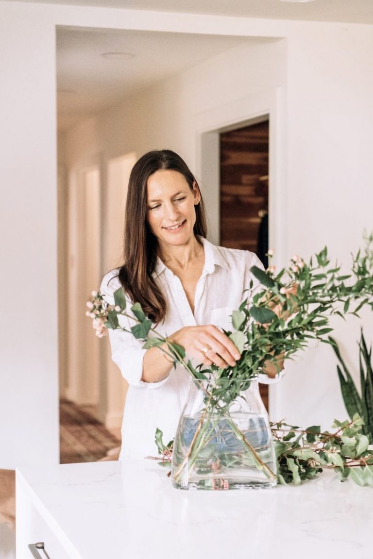 Kate Waitzkin arranging flowering