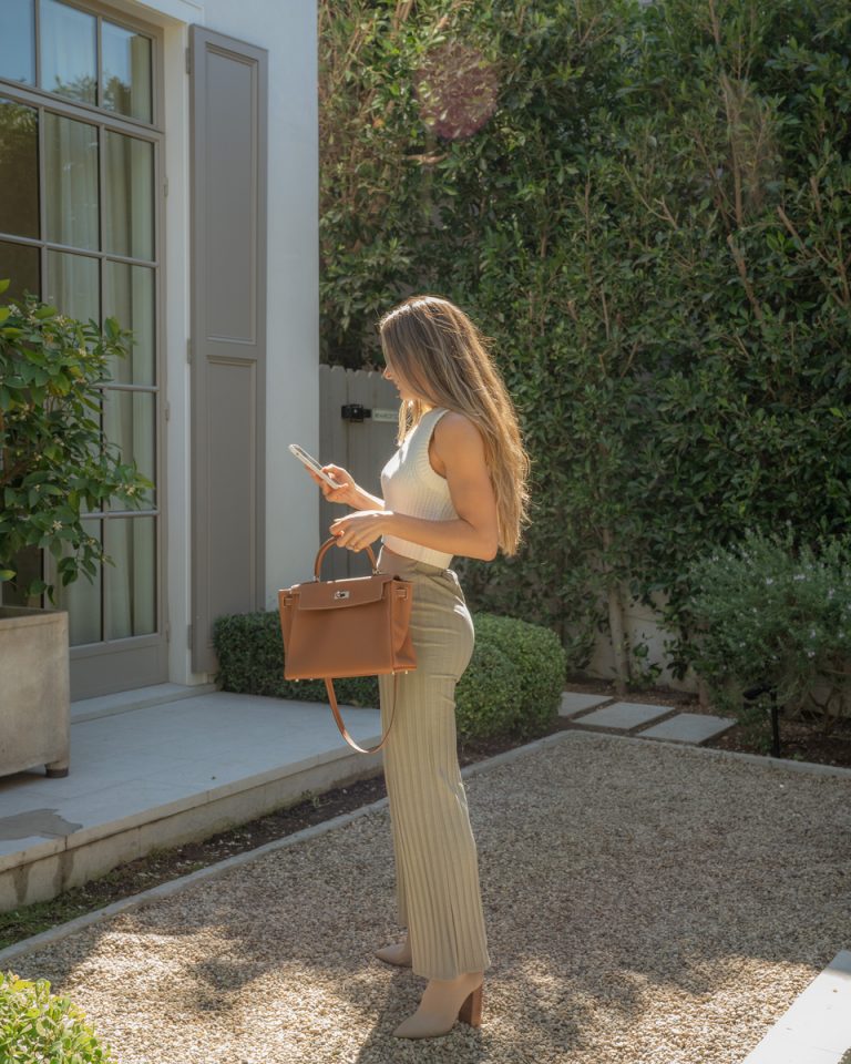 Woman looking at phone.