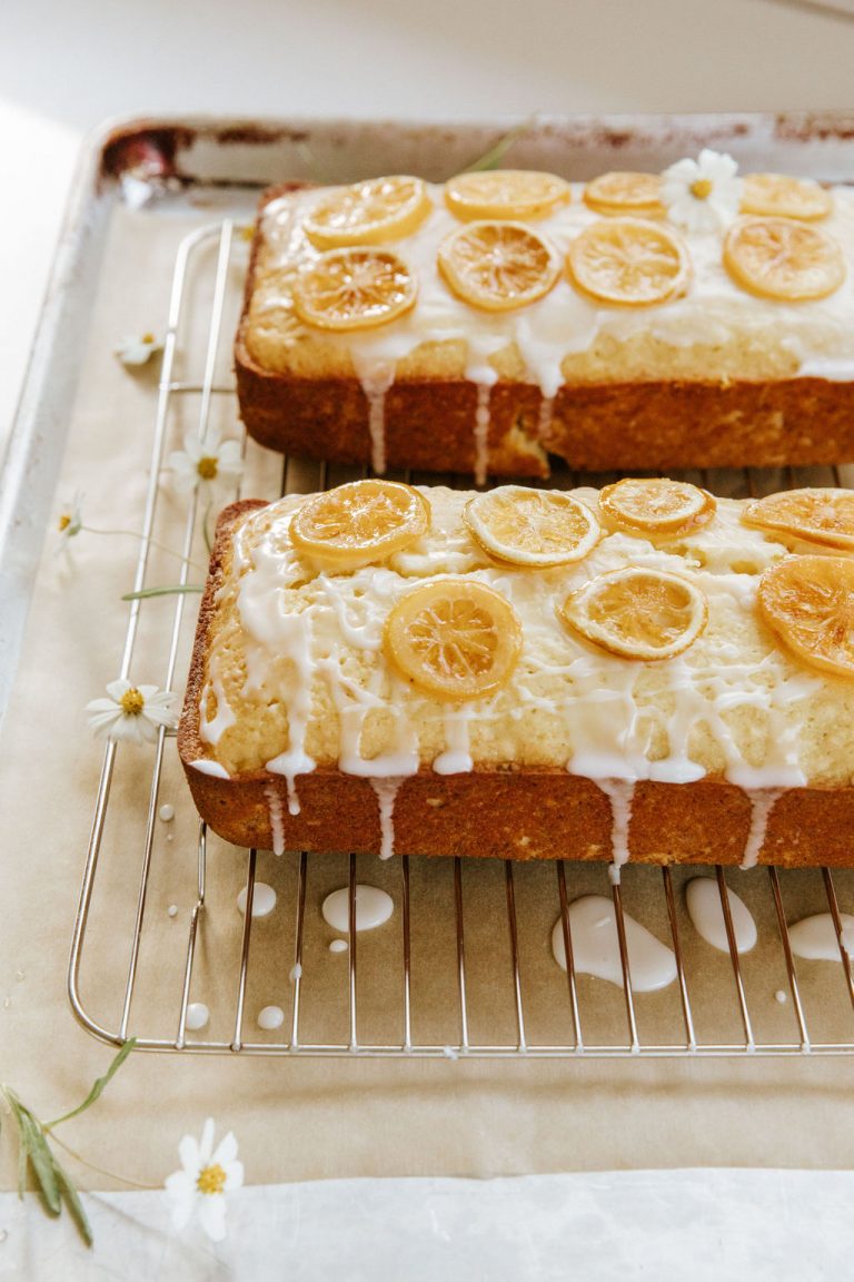 Lemon Ricotta Poundcake with Candied Lemon Slices quick bread recipes for gifts
