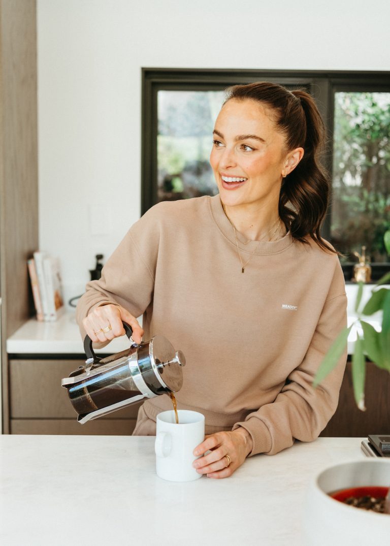 Megan Roup making French press coffee_how to make coffee healthier