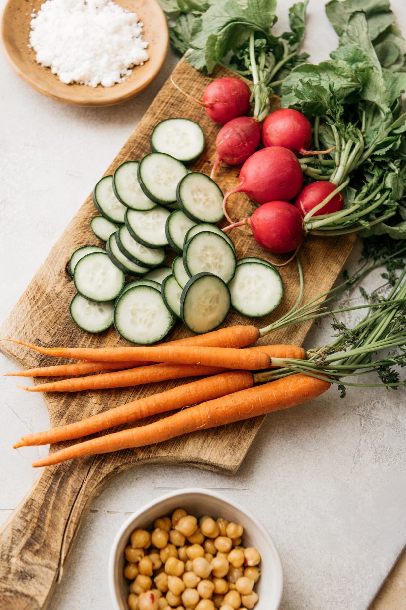 Mexican Chopped Salad Recipe with Honey-Shallot Dressing - vegetables, produce, carrots, cucumbers