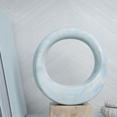 obshay swirl marble desk hand weight