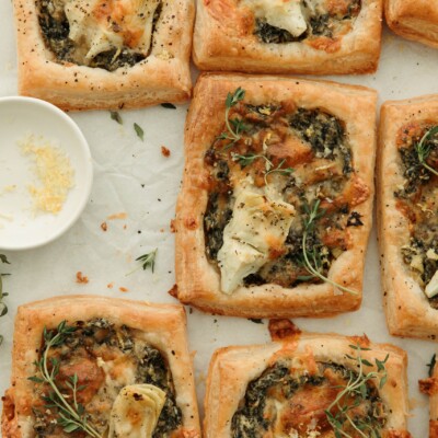 spinach artichoke tart recipe - fall appetizer