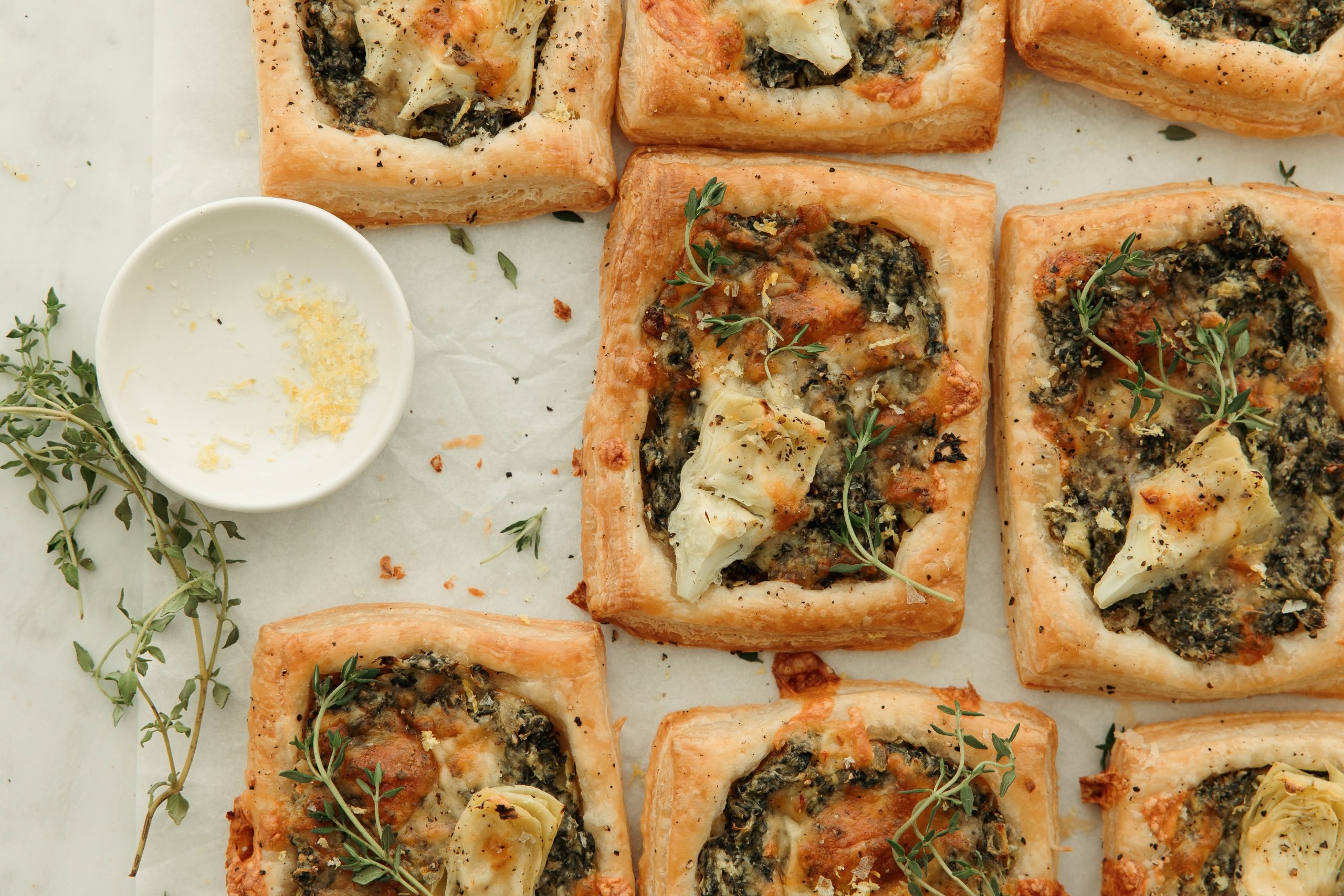 spinach artichoke tarts