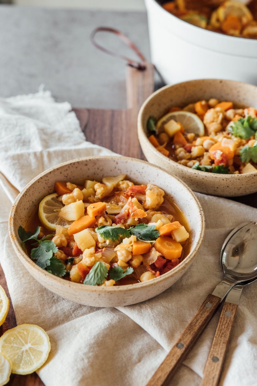 one pot moroccan vegetarian stew recipe, easy healthy dinner