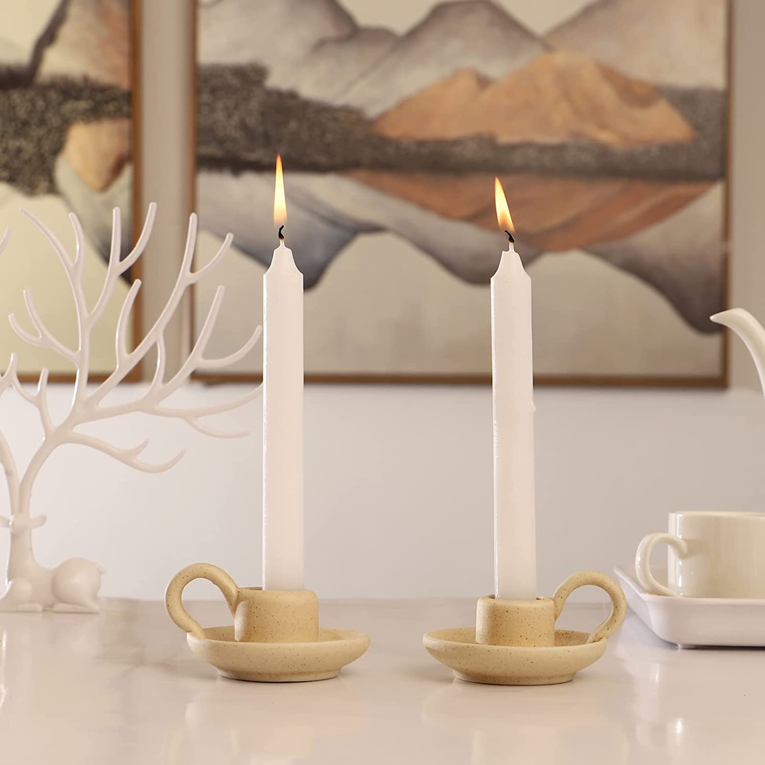 Ceramic Candlestick Holder Nordic Style Taper Candle