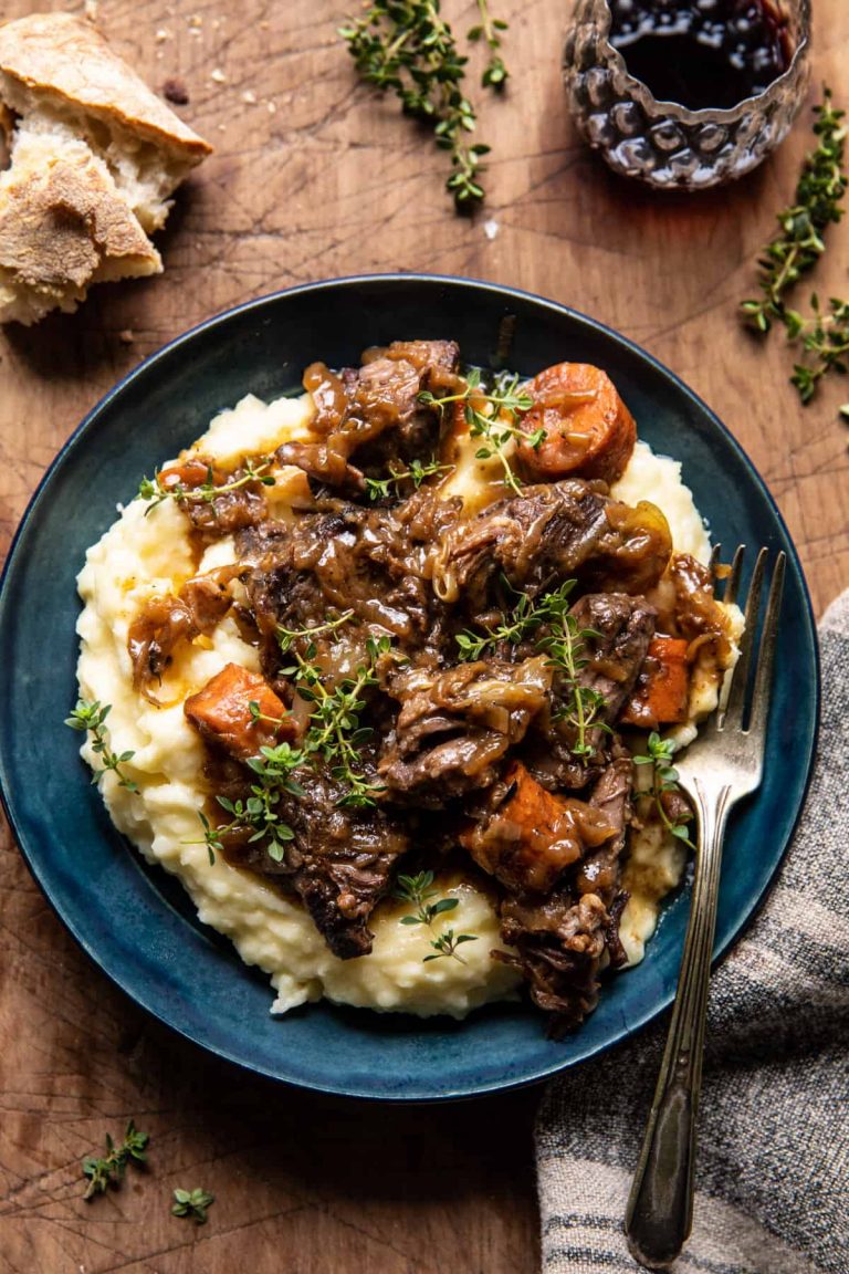 Cider Braised Short Ribs with Caramelized Onions_crockpot meals for a crowd