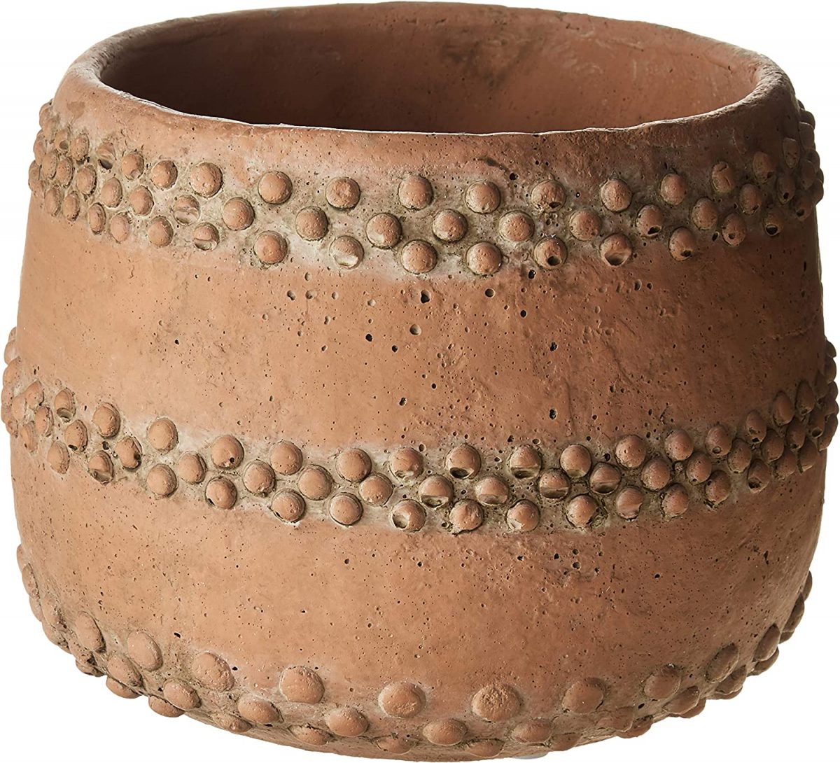 Creative Co-Op Brown & Orange Cement Planter Pot