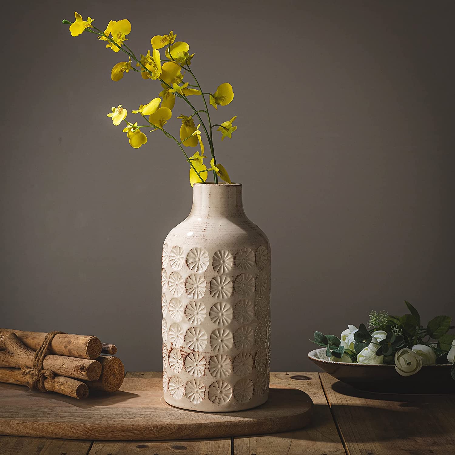 Neutral Cream Ceramic Vase
