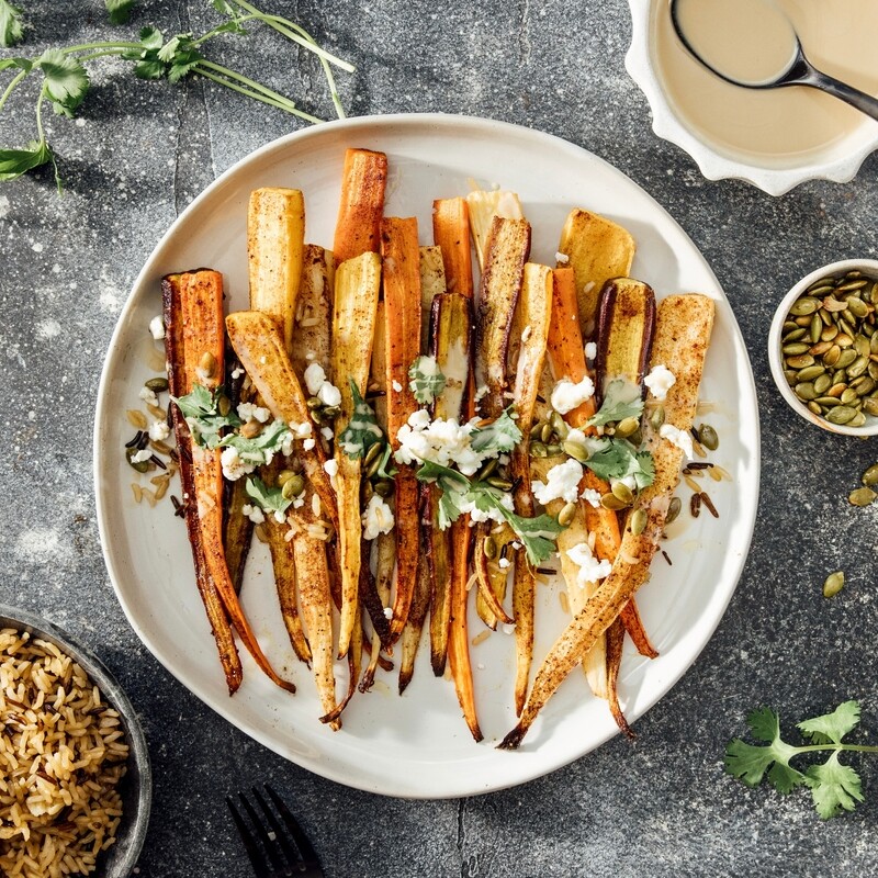 Roasted carrots with wild rice_roasted thanksgiving vegetables