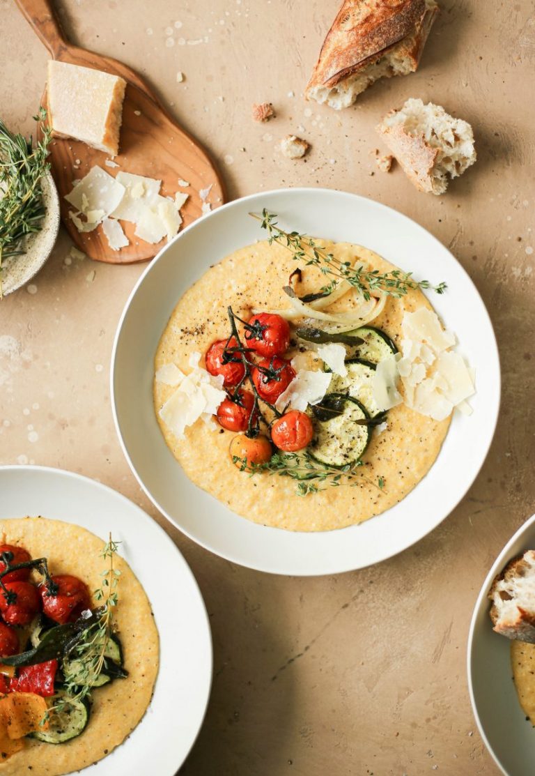 Creamy Polenta Bowls with Garlic and Mascarpone_saturday night dinner ideas