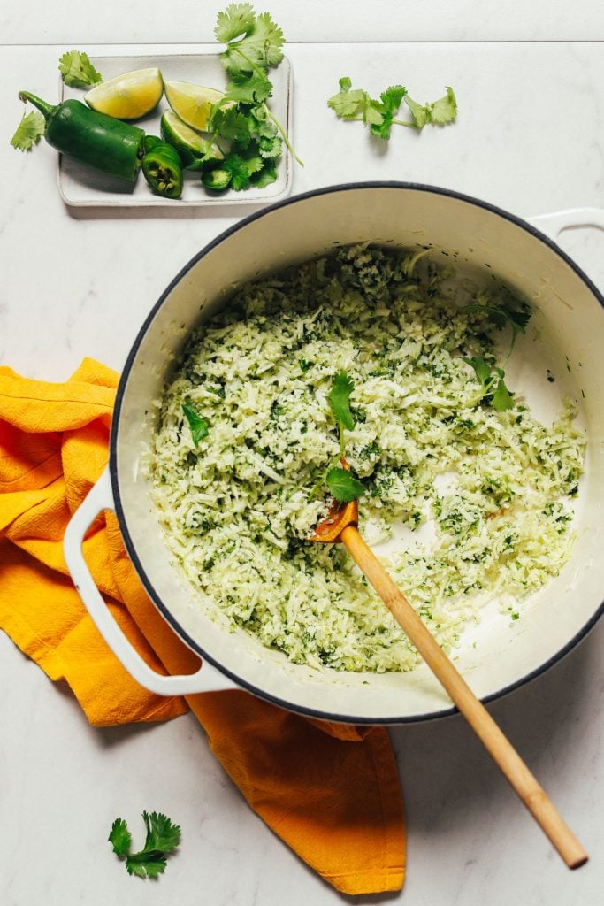 Green Cauliflower Rice_vegan cauliflower rice recipes