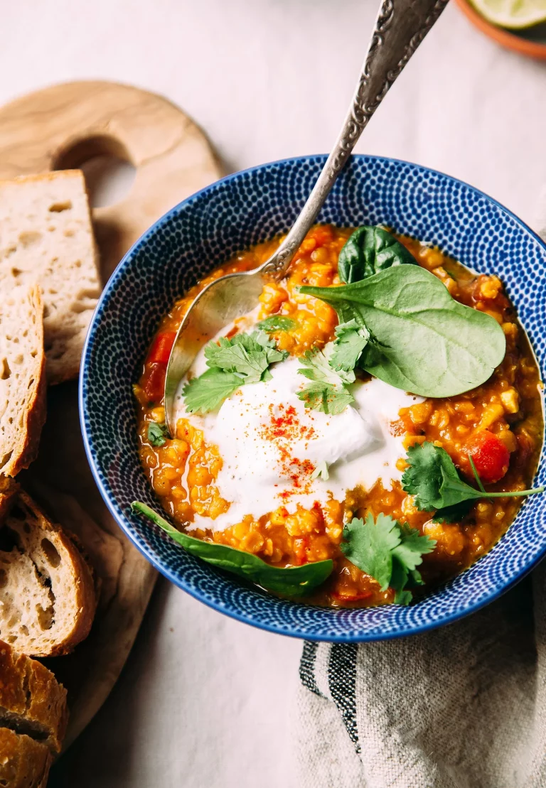 Golden Lentil Soup with Sweet Potatoes, Coconut Milk & Lime from the first mess_crockpot meals for a crowd