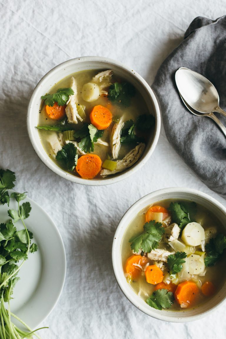 Poached Chicken & Winter Vegetable Soup_easy soup recipes