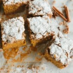 pumpkin snack cake with cinnamon streusel