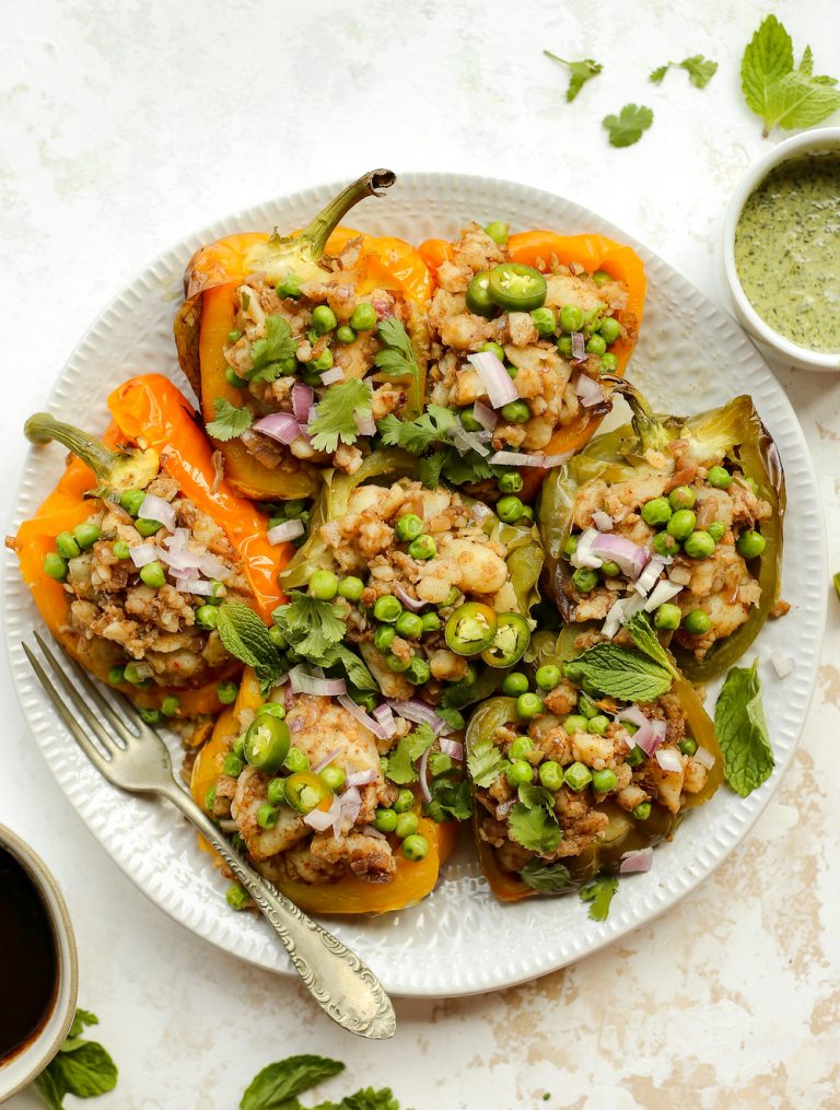 Samosa Stuffed Bell Peppers