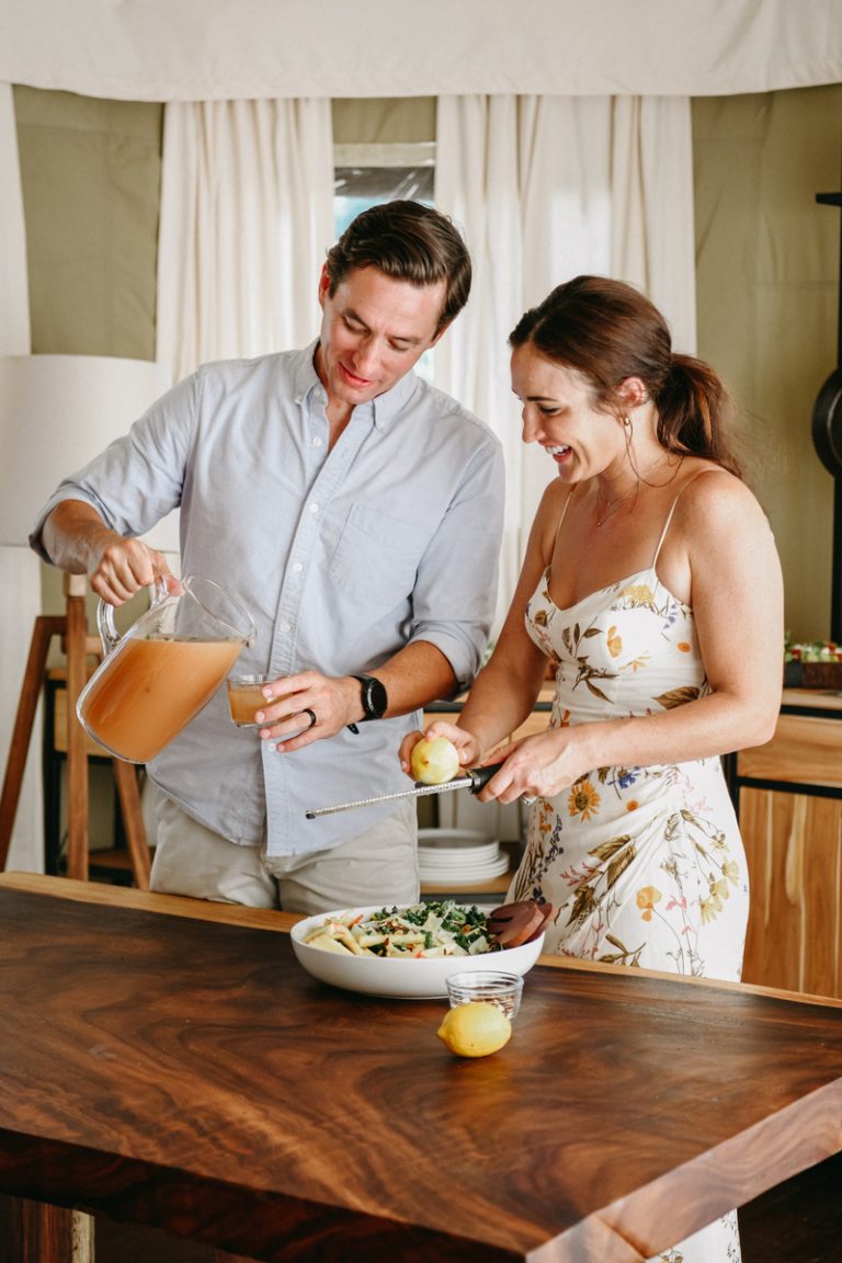 Sarah and Blake walden retreats making dinner