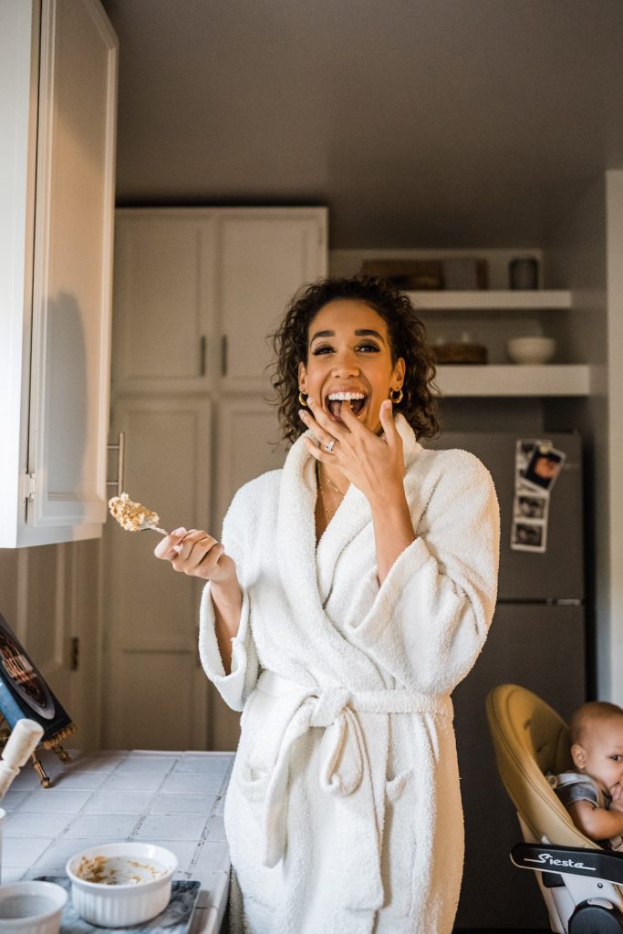 Simone Boyce making breakfast_best anti-aging supplements