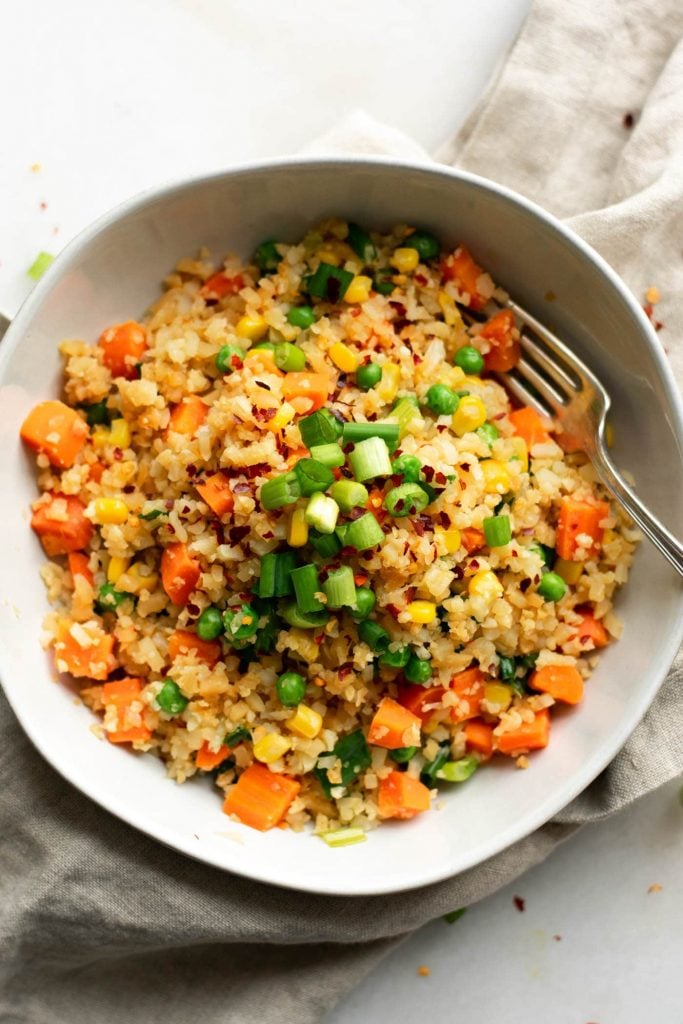 Healthy Vegan Cauliflower Fried Rice_vegan cauliflower rice bowls