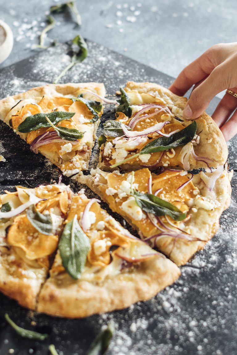 bacon apple sweet potato pizza