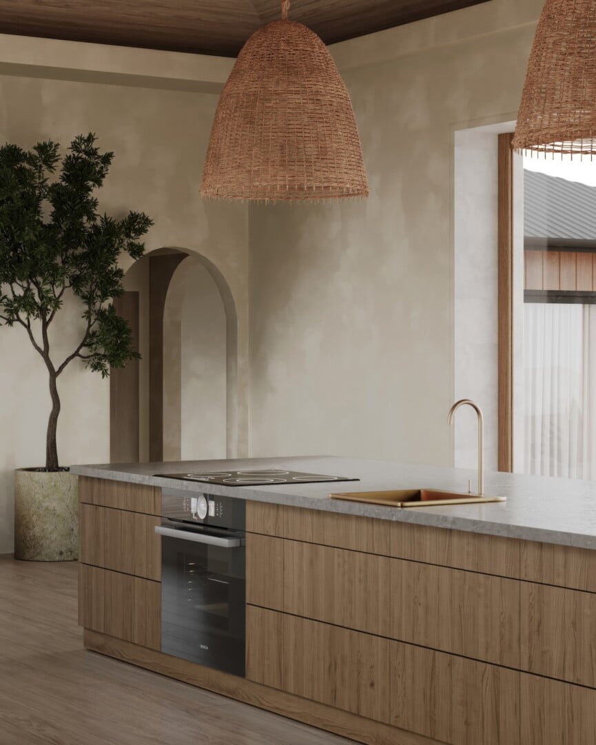 Camille Styles Malibu House Kitchen Rendering