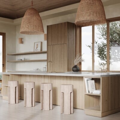 Camille Styles Malibu House Kitchen Rendering