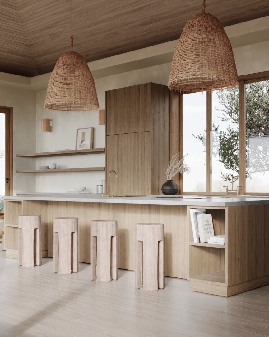 Camille Styles Malibu House Kitchen Rendering