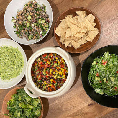 picture of salads on table