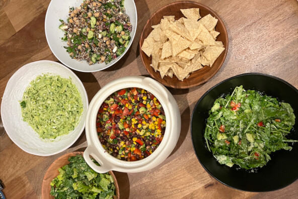 picture of salads on table