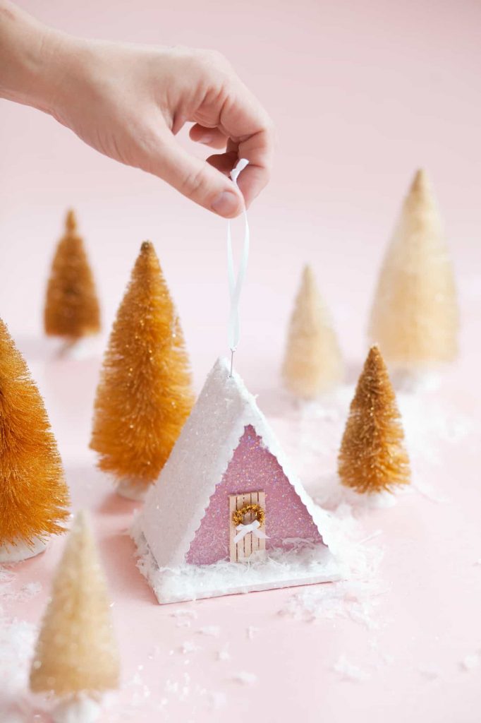 A-Frame Putz House Ornament 