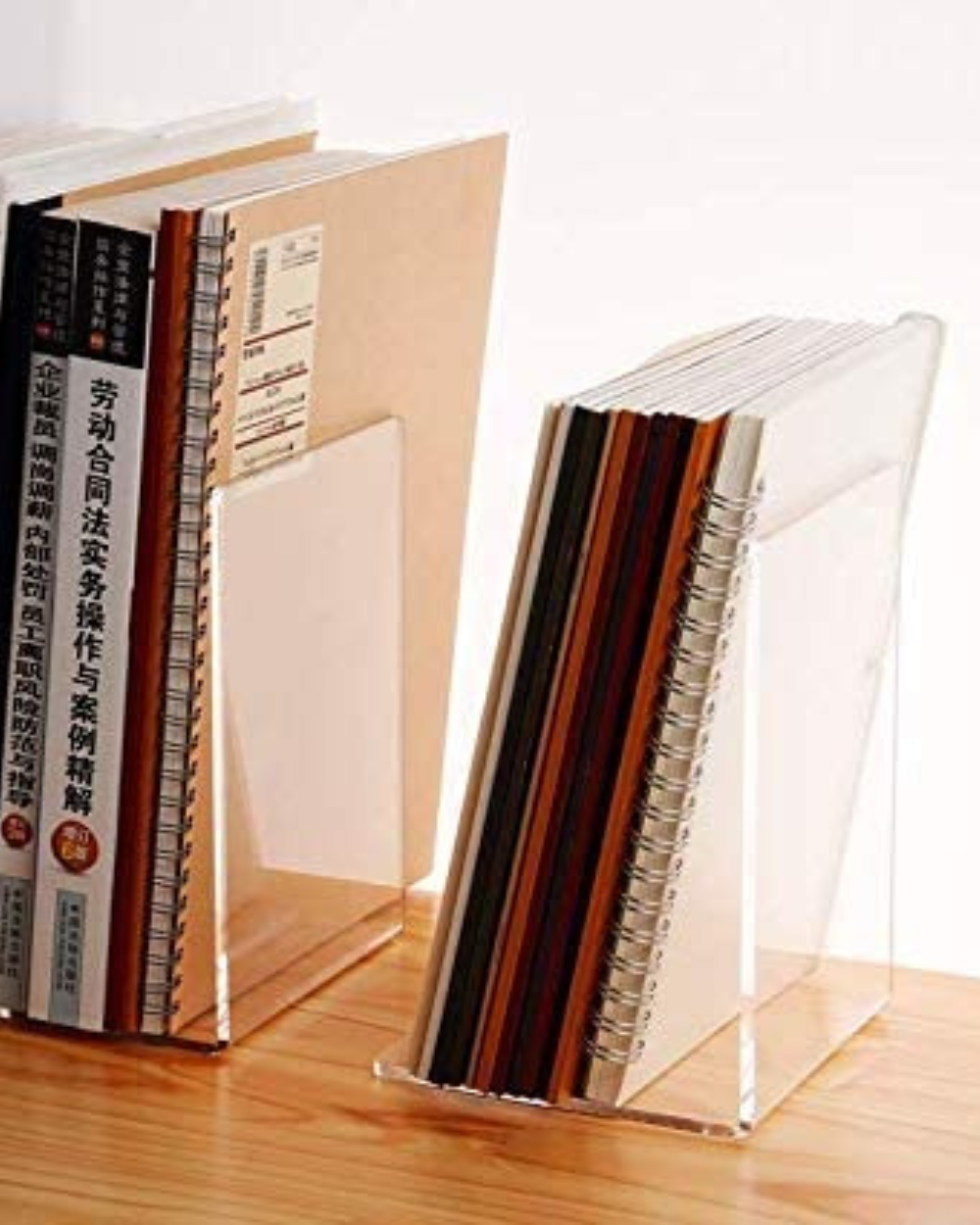 Clear Acrylic Bookends for Shelves