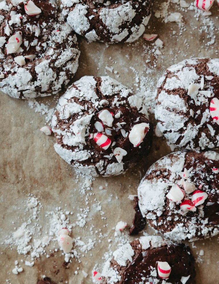 Chocolate Peppermint Snowball Cookies_easy winter recipes