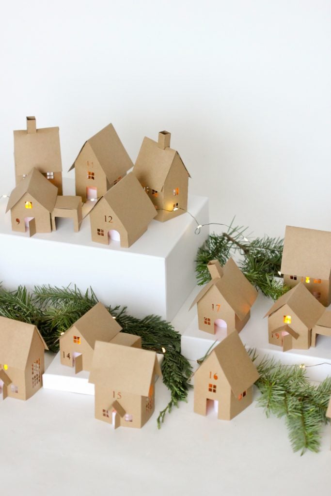 Christmas Advent Paper Houses