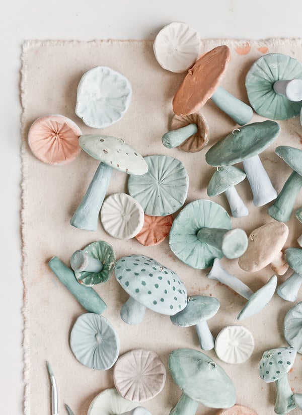 clay mushroom ornaments