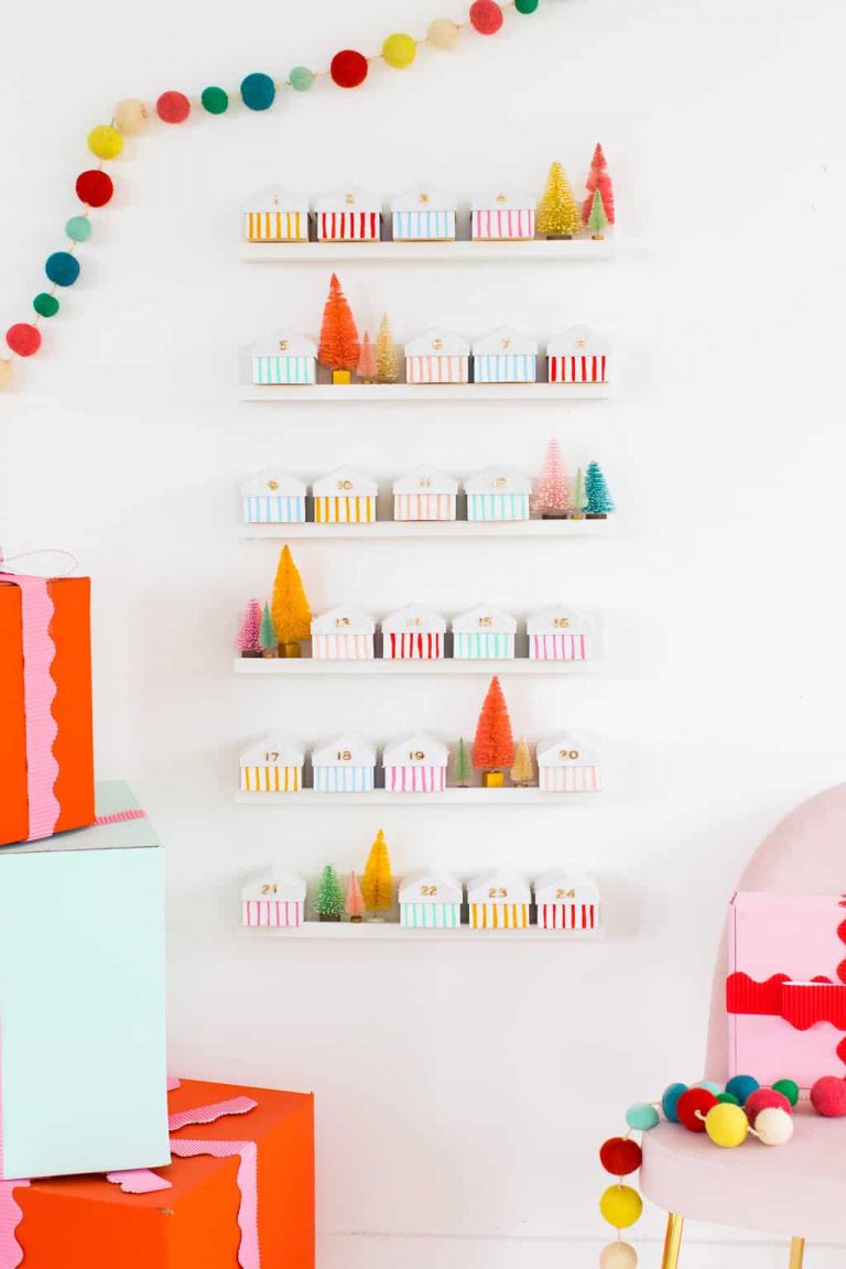 DIY colorful houses advent calendar 