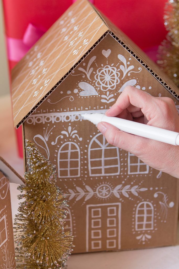 DIY gingerbread house gift box