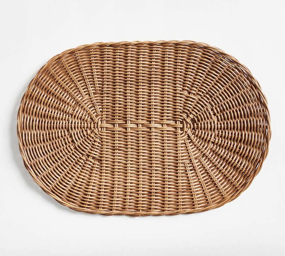handwoven wicker charger