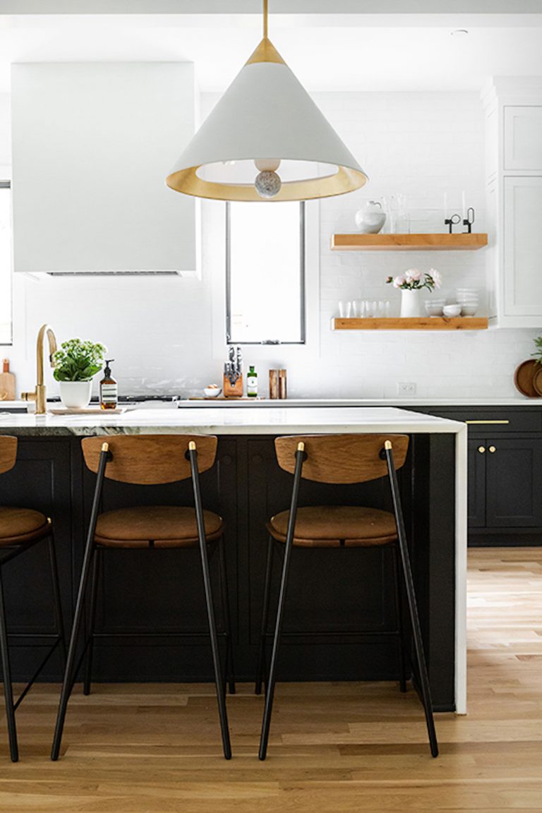 simple white kitchen with island