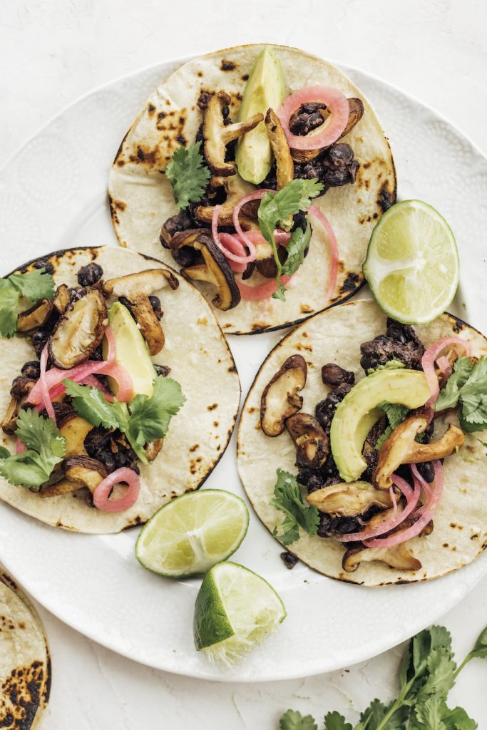 Mushroom & Black Bean Tacos_lazy vegan recipes