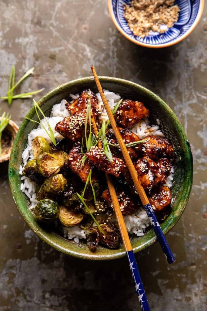 sheet-pan-ginger-sesame-chicken-sprouts_best brussels sprouts recipes
