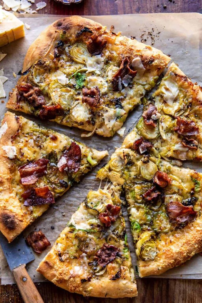 shaved brussels and bacon pizza_best brussels sprouts recipes