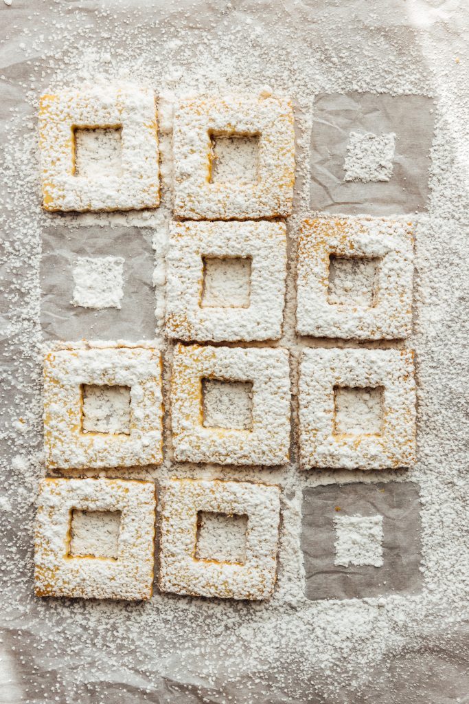 galletas linzer de mantequilla de naranja y chocolate