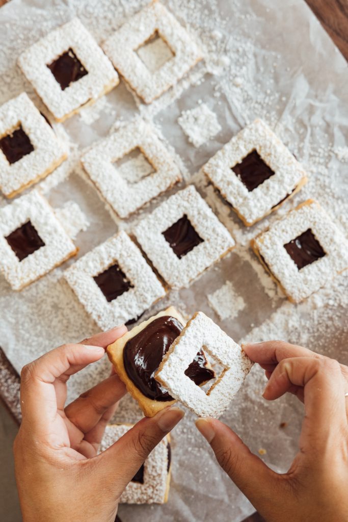 Chocolate Orange Shortbread Linzer Cookie