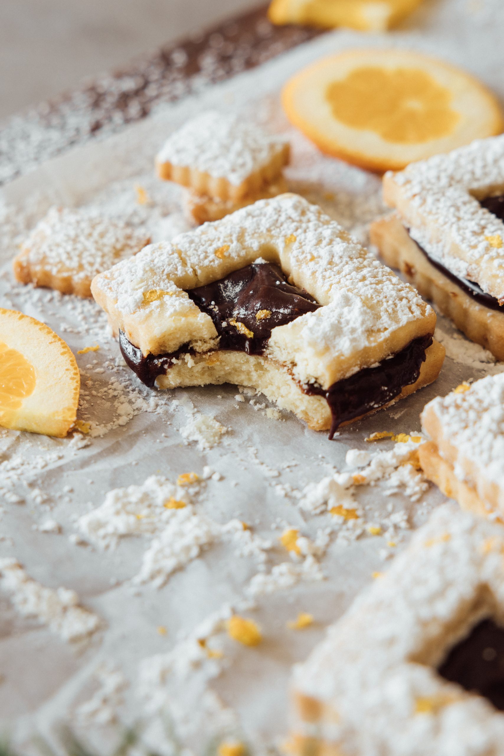 Chocolate Orange Shortbread Linzer Cookie