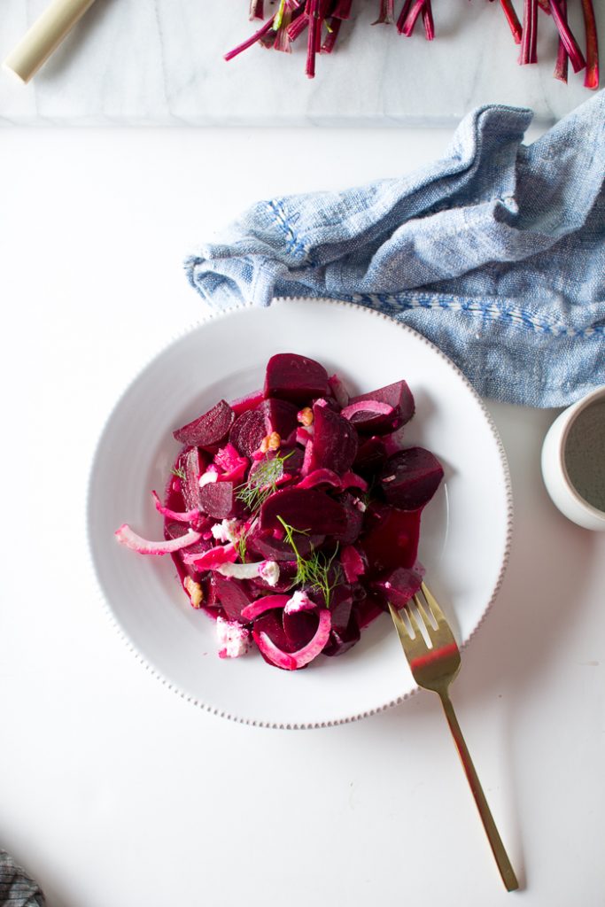 Tangy Beets With Fennel, Walnuts, and Chevre healthy new year's eve recipes