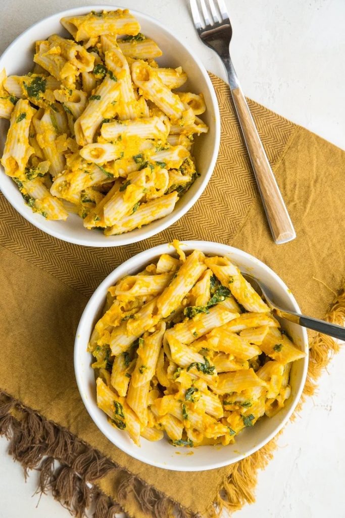 Gluten-Free Pumpkin Feta Penne Pasta healthy new year's eve recipes